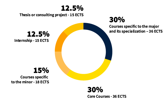 Organization of the 4 semesters - Master Cycle of the Grande École Program