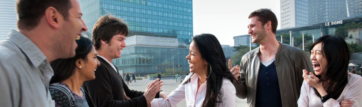 Students on La Défense campus