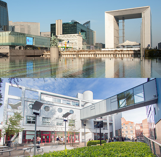 IÉSEG's two campuses, in Paris and Lille.